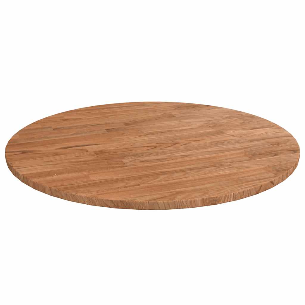 Runde Tischplatte Ø30x1,5 cm Unbehandeltes Massivholz Eiche