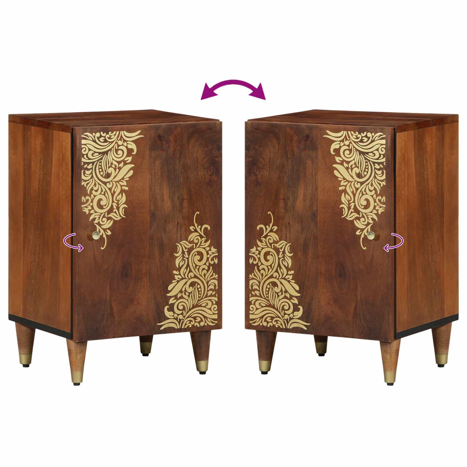 Badezimmerschrank mit Tür Grau 38 x 33 x 58 cm Massivholz Mango