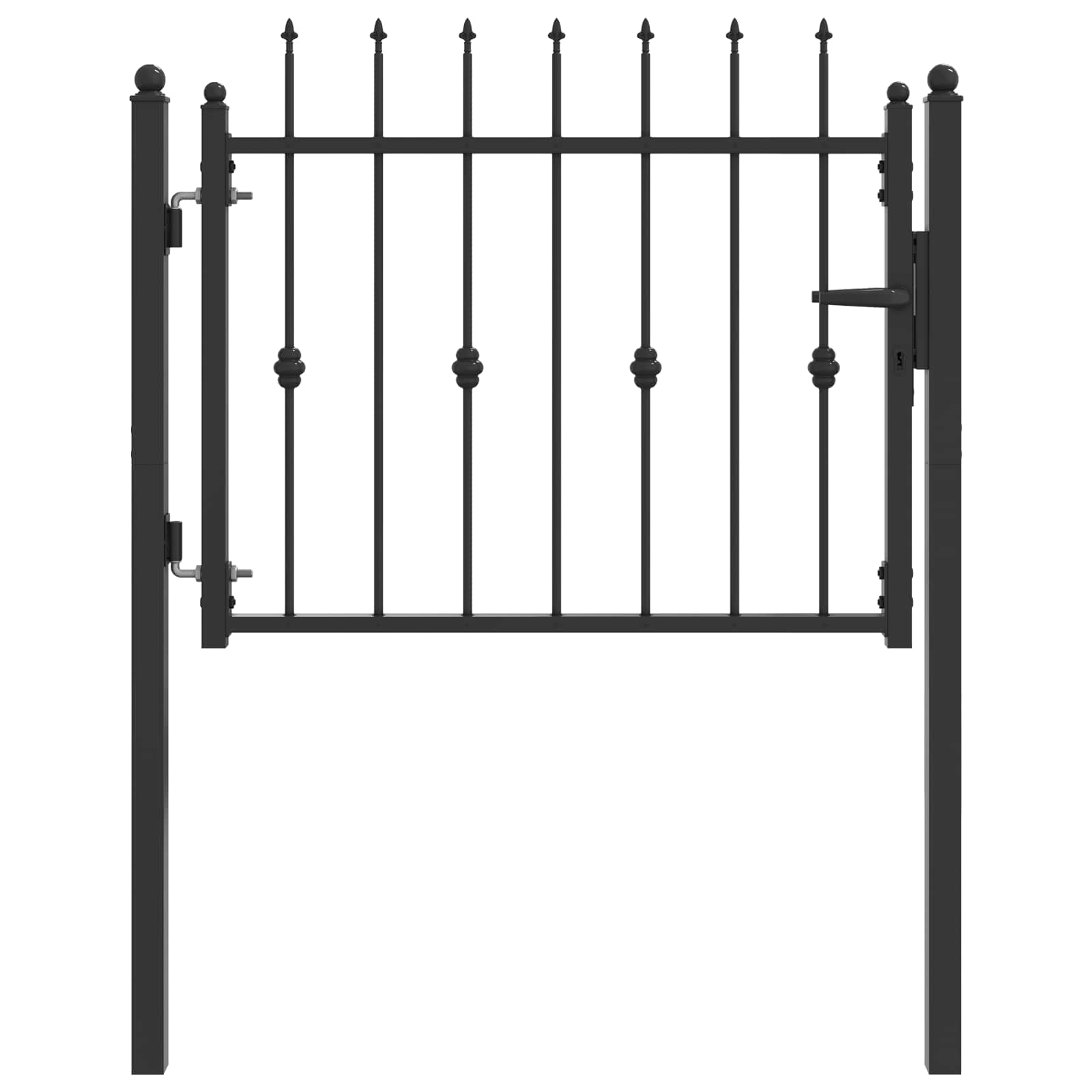 Zauntor HORST 100 x 75 cm Metall Schwarz Abschließbar