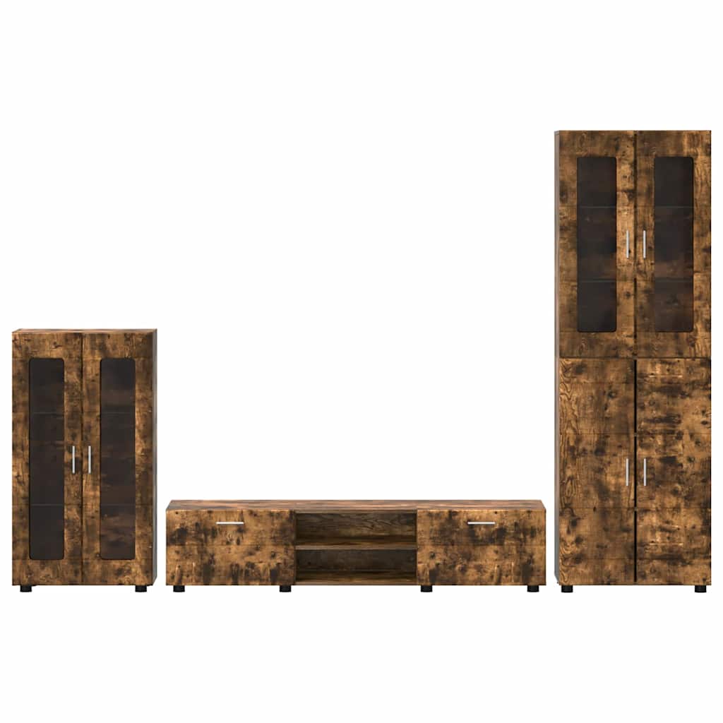 Highboard mit Regal FLORIN Weiß 60 x 35 x 182 cm Holzwerkstoff
