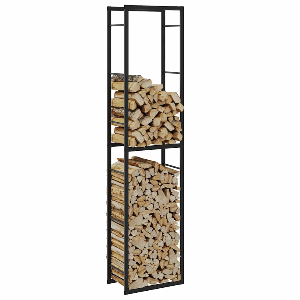 Brennholzregal Schwarz 55x30x61 cm Stahl