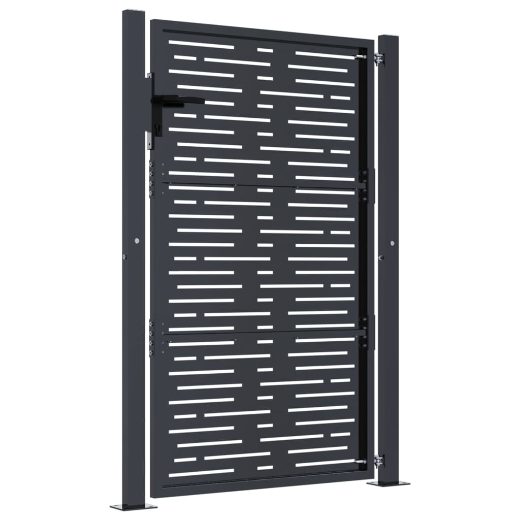 Gartentor Anthrazit 100x175 cm Stahl Quadratisches Design