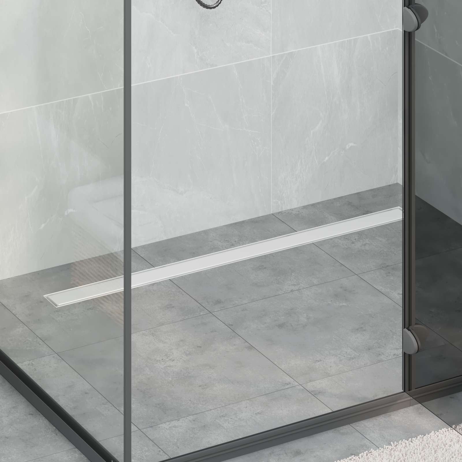 Duschablauf 2-in-1 mit 360° Siphon Silber 54 x 11 x 9,5 cm