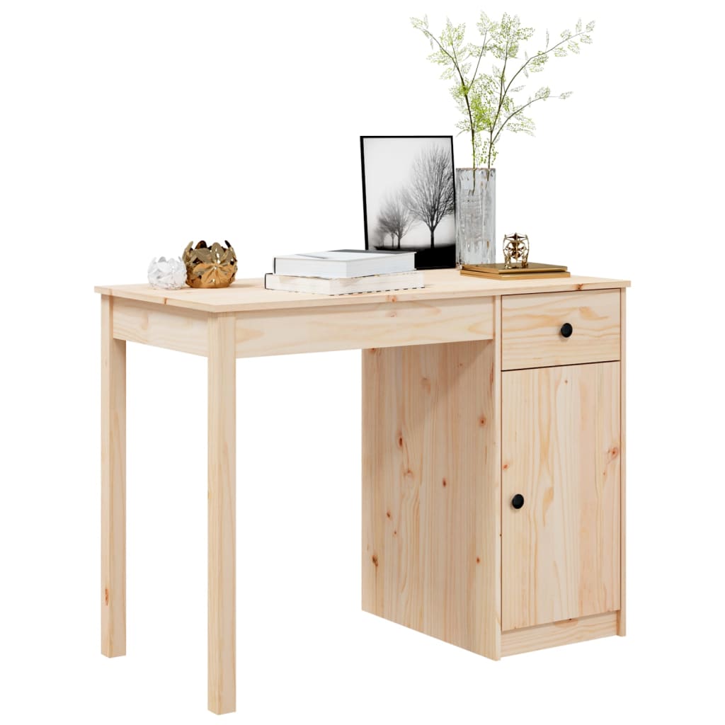 Schreibtisch Wachsbraun 100 x 50 x 74 cm Massives Kiefernholz