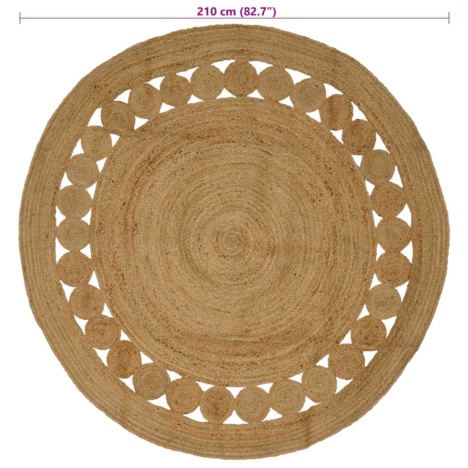 Bereichsteppiche Natur Ø 120 cm Jute