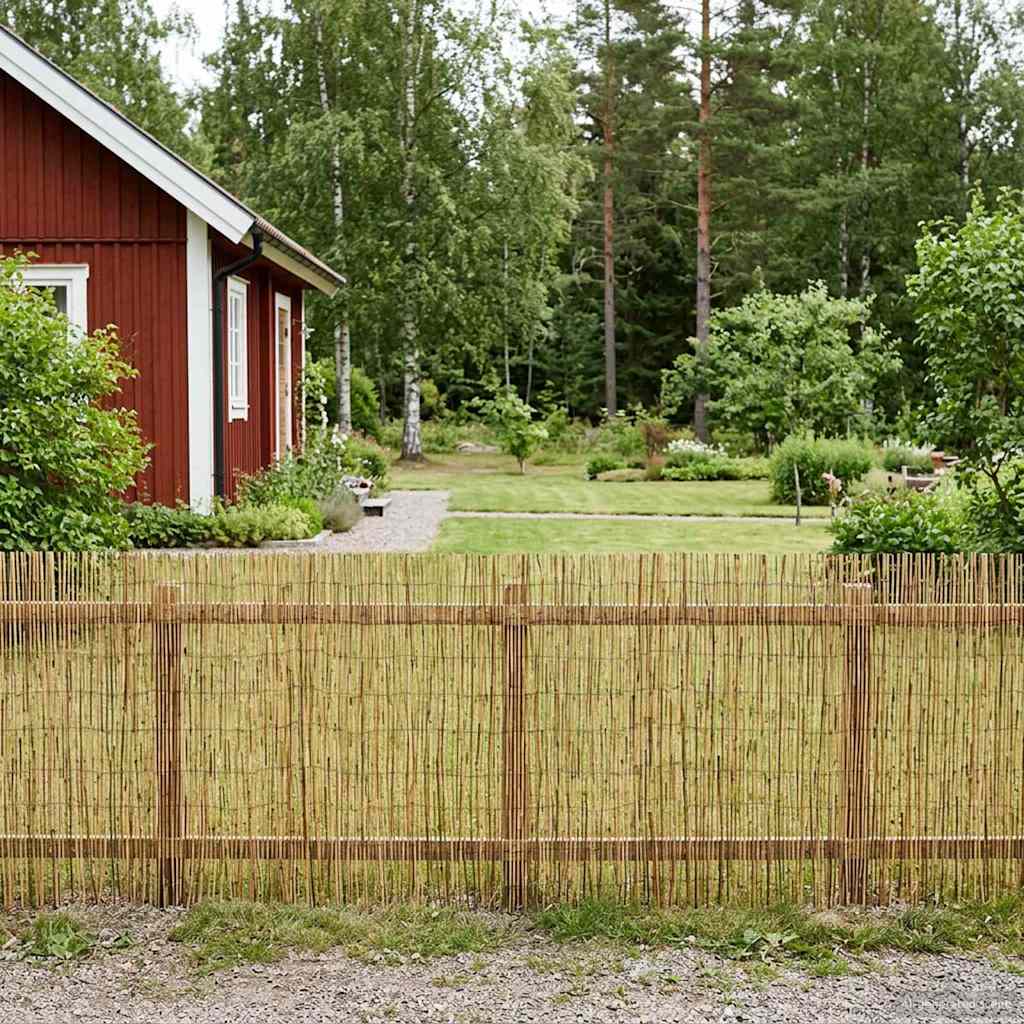 Gartenzaun Karbonisiert 500 x 100 cm Schilf