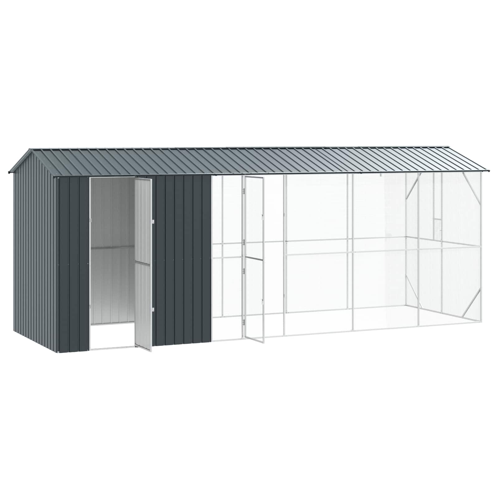 Vogelkäfig Anthrazit 422 x 103 x 142 cm Verzinkter Stahl