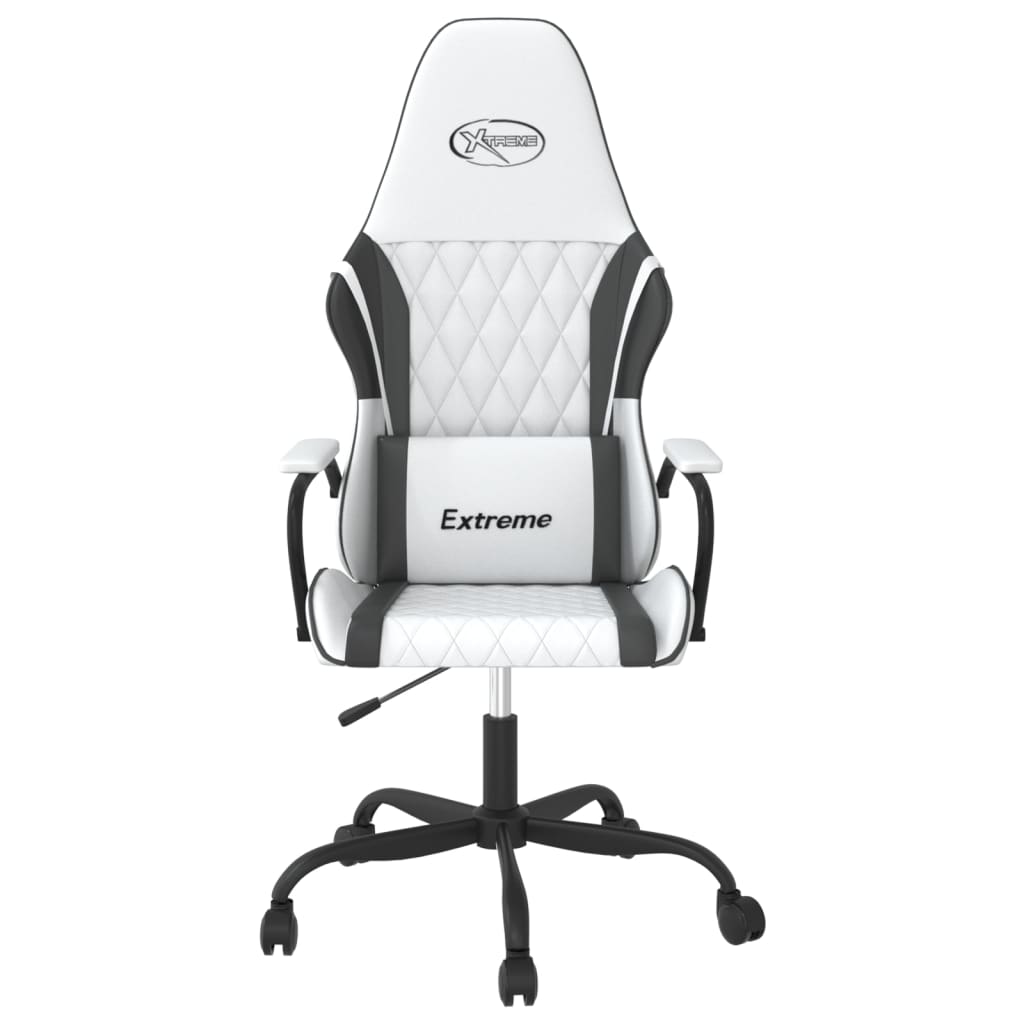 Gaming-Stuhl mit Massagefunktion Schwarz und Blau Kunstleder