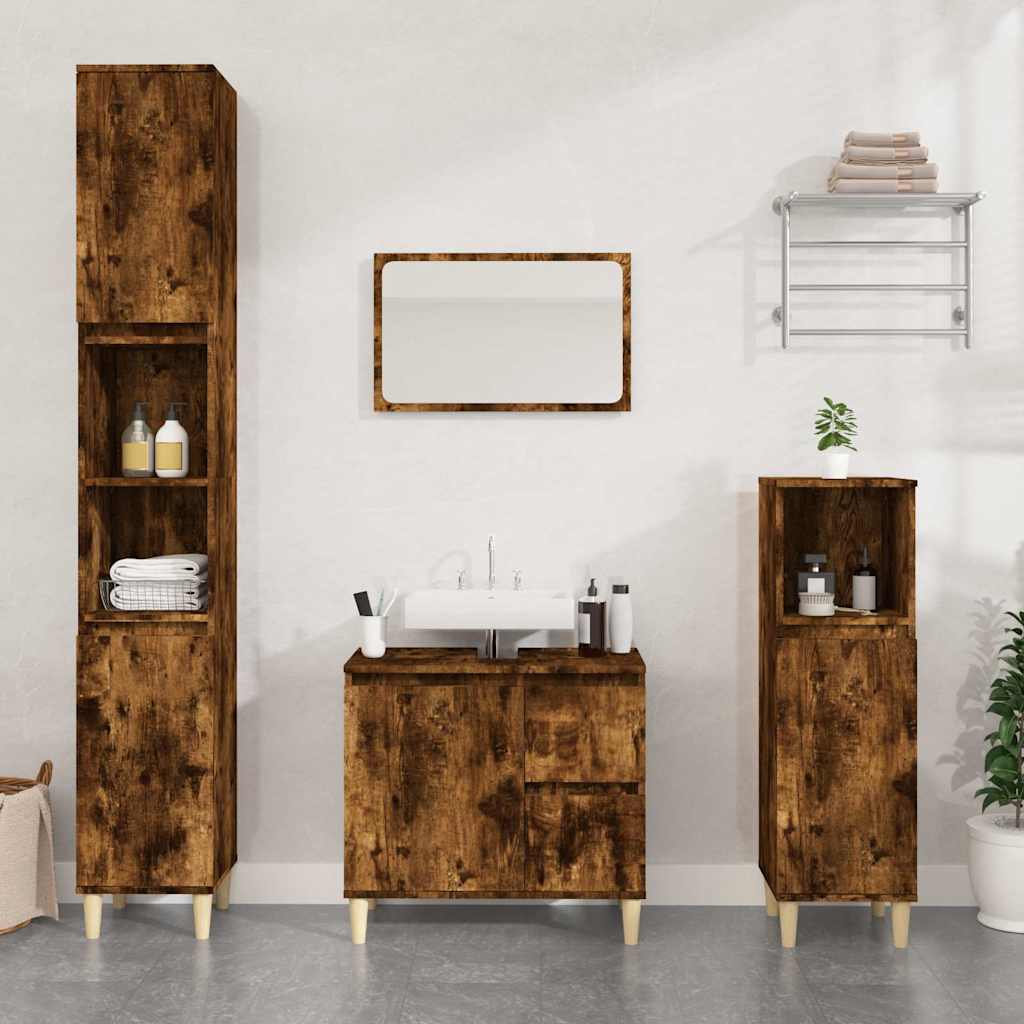 Badschrank Weiß 65x33x60 cm Holzwerkstoff