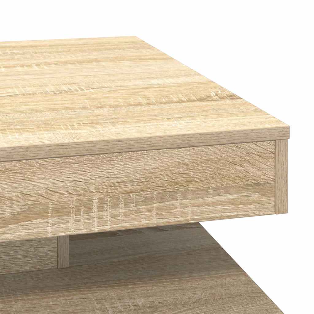 Couchtisch 360-Grad Drehbar Weiß 90x90x34,5 cm