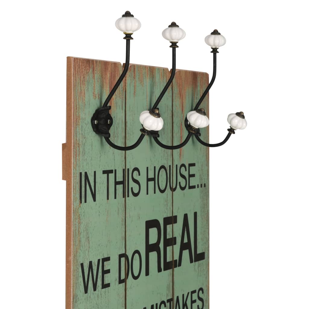 Wandgarderobe mit 6 Haken 120 x 40 cm "HOME IS