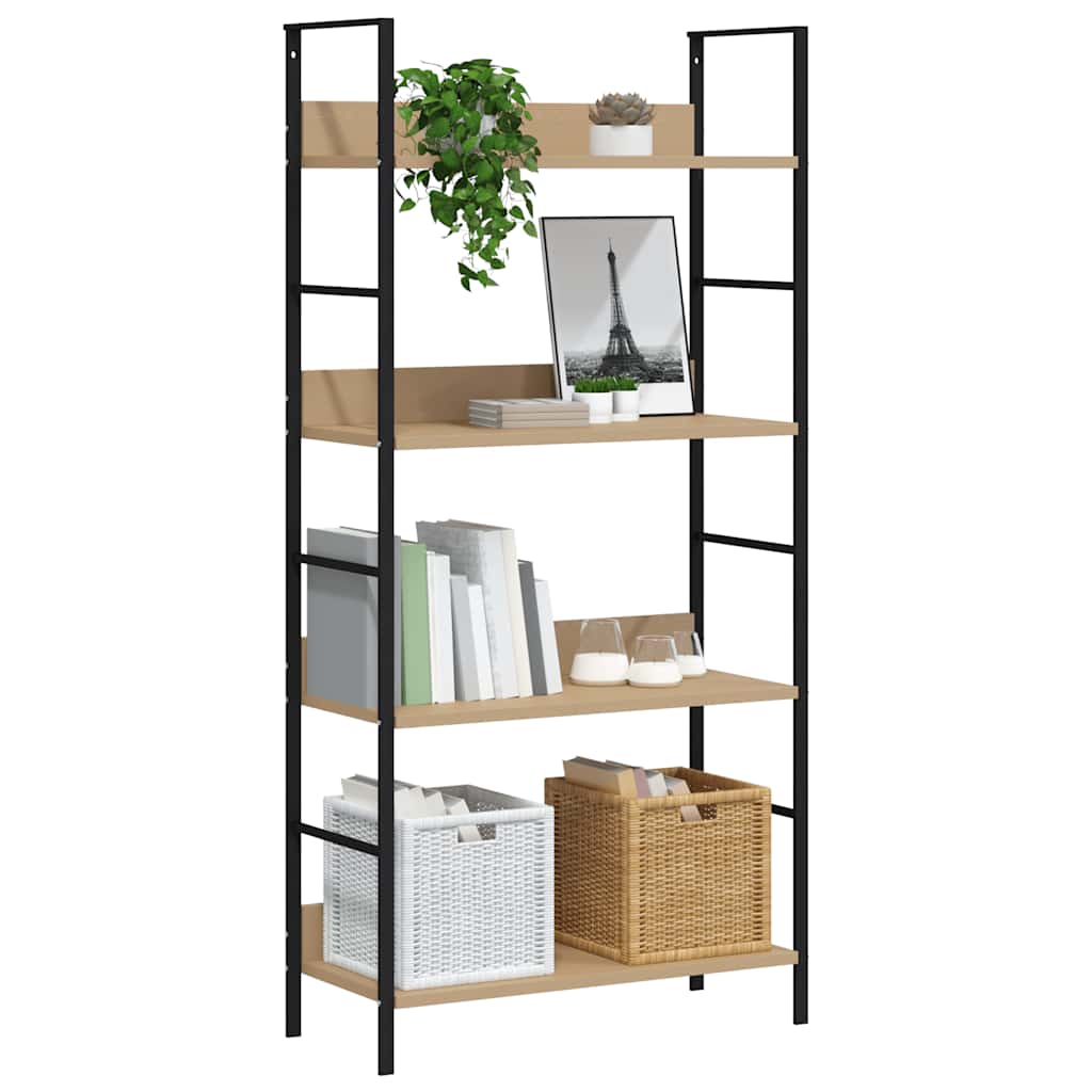 Bücherregal 3 Regalböden Schwarz 60×27,6×90,5 cm Holzwerkstoff