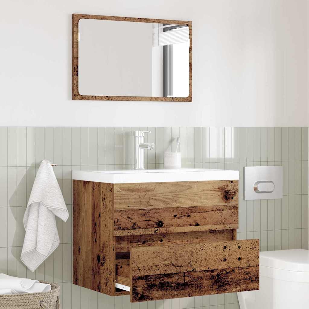 2-tlg. Badmöbel-Set Weiß Holzwerkstoff