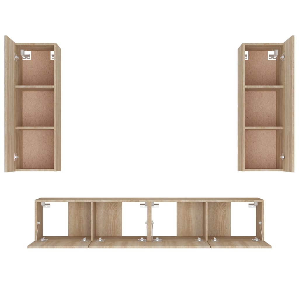 4-tlg. TV-Schrank-Set Weiß Holzwerkstoff