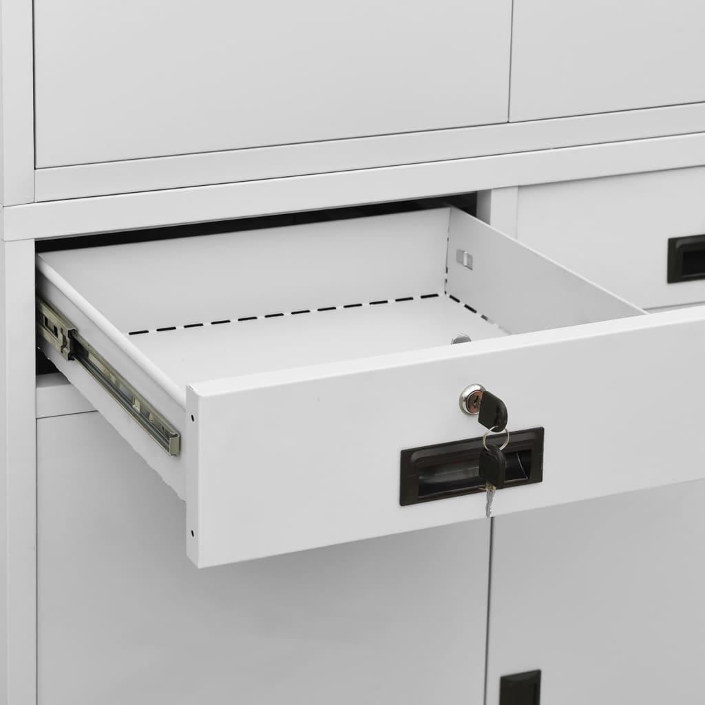 Büroschrank Weiß 90x40x180 cm Stahl
