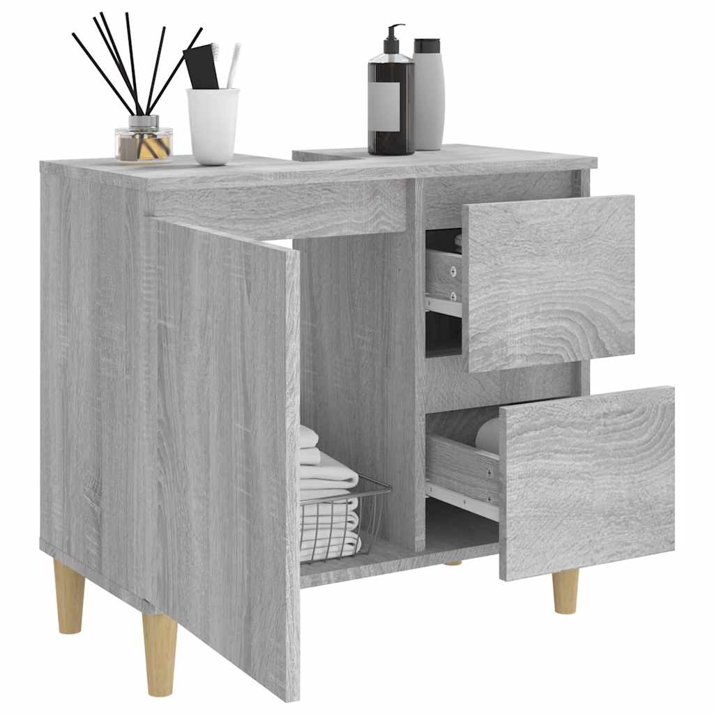 Badschrank Weiß 65x33x60 cm Holzwerkstoff