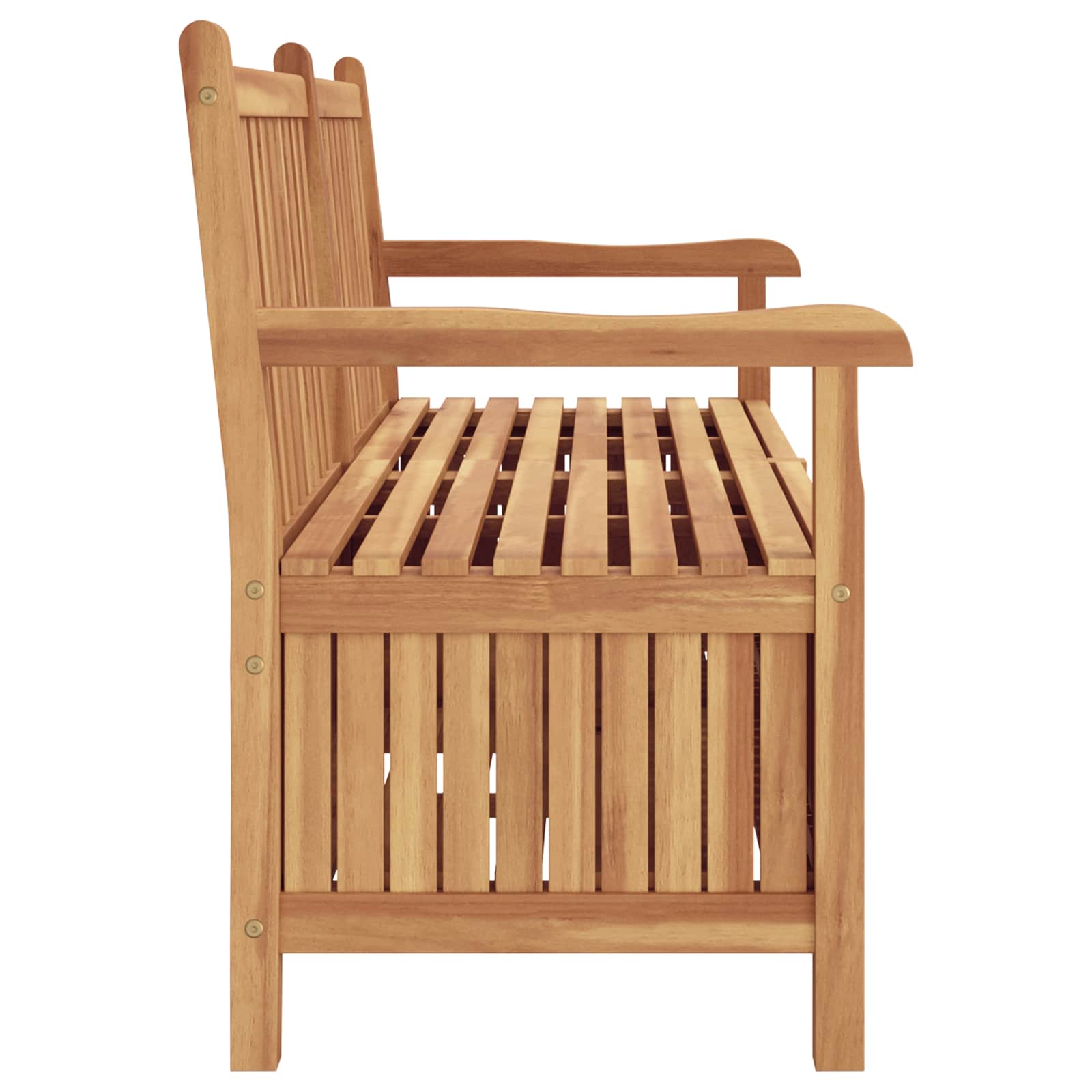 Gartenbank mit Speicher 114 x 60 x 90 cm Massivholz Teak