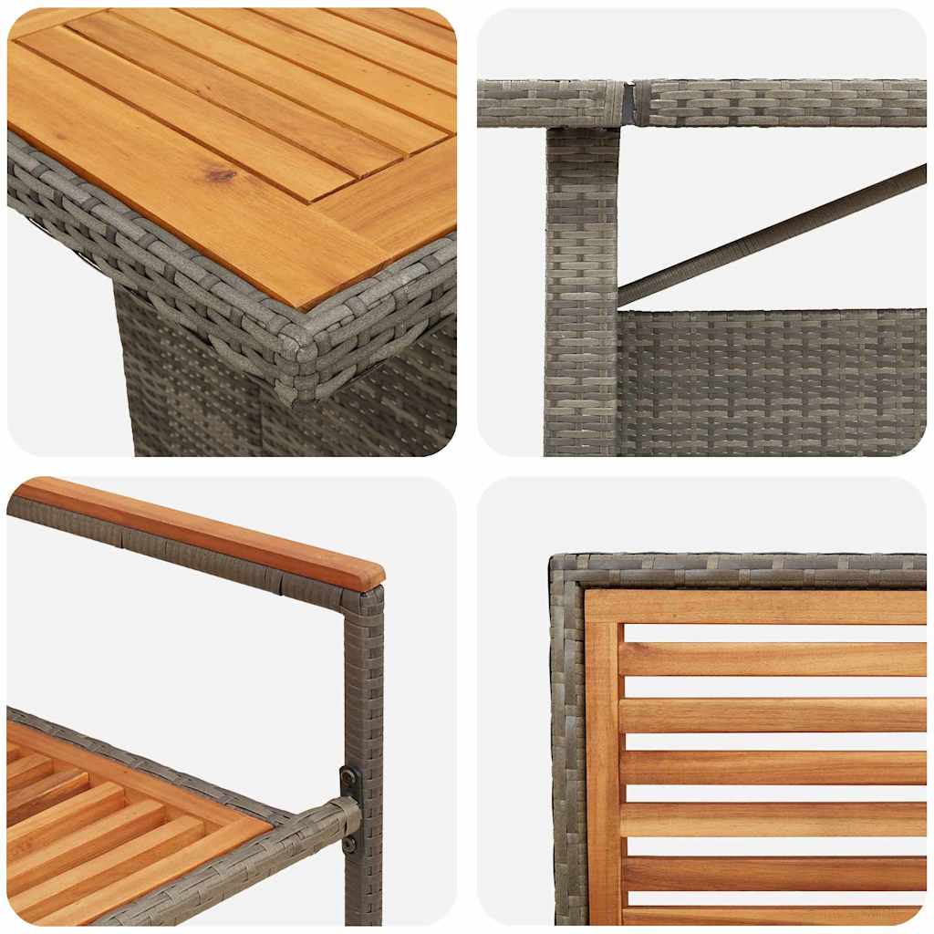 Garten Essgruppe 9 pcs Schwarz und Braun Poly-Rattan