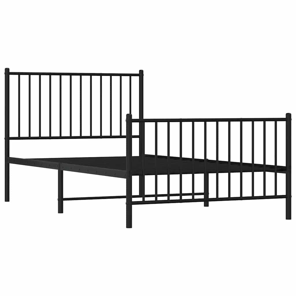 Bettgestell Metall Schwarz 75x190 cm