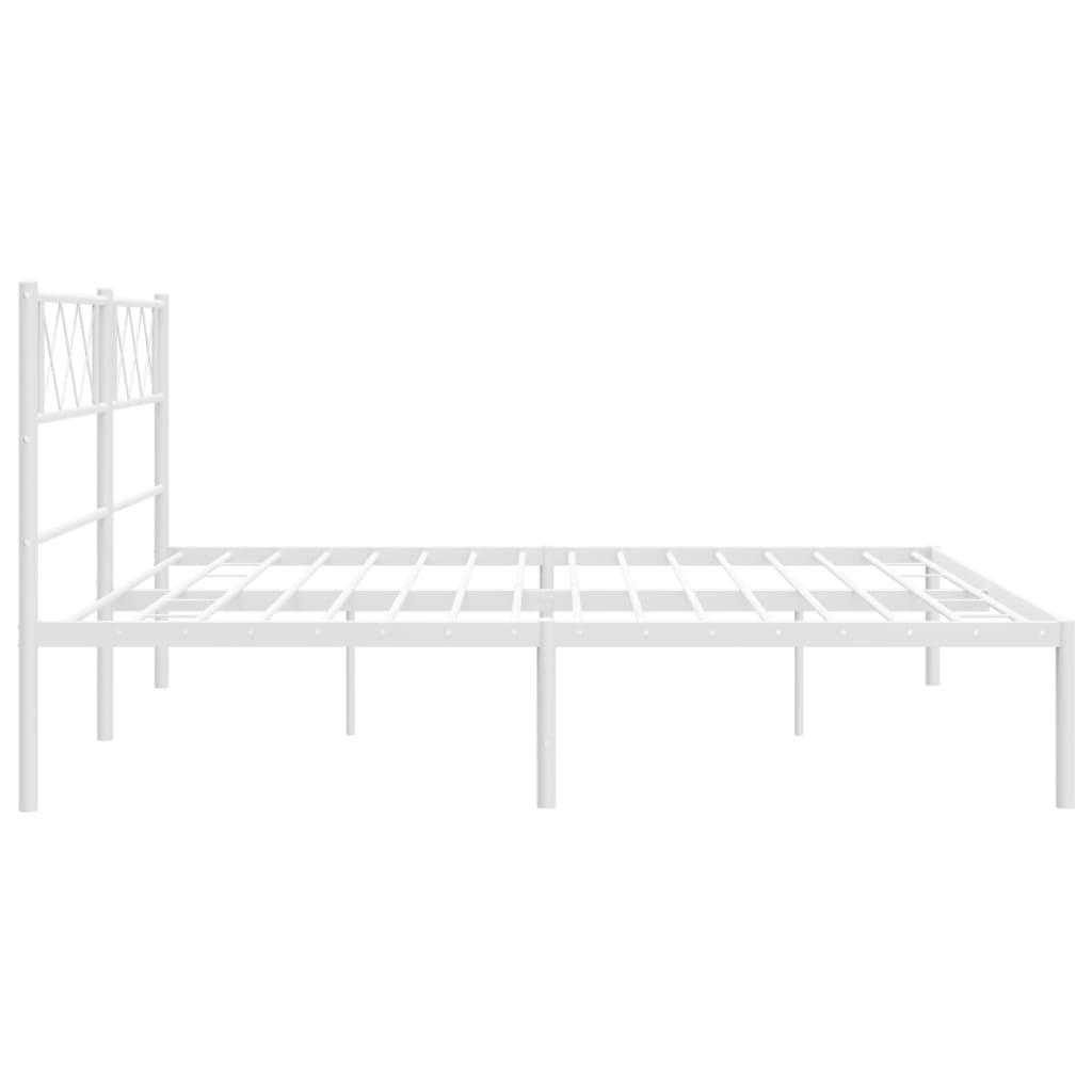 Bettgestell mit Kopfteil Metall Schwarz 100x190 cm