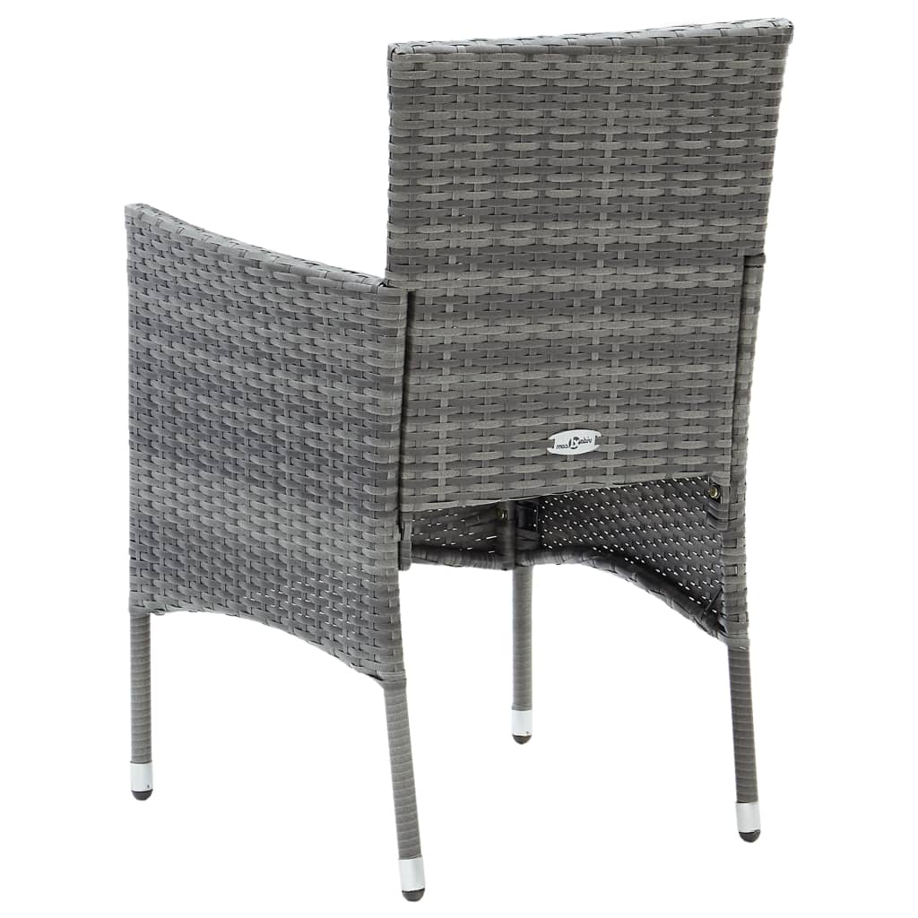 Garten-Essstühle 4 Stk. Poly Rattan Schwarz