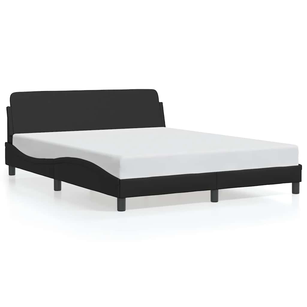 Bettgestell "Dover" Schwarz 100x190 cm Kunstleder