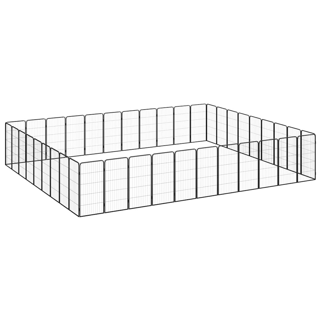 4-tlg. Hundelaufstall Schwarz 50x100cm Stahl Pulverbeschichtung