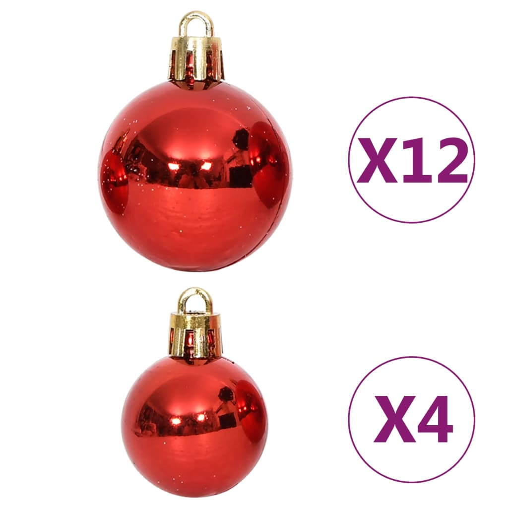 108-tlg. Weihnachtskugel-Set Golden und Rot