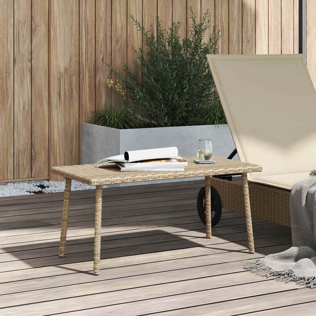Garten-Couchtisch Rechteckig Schwarz 40x40x37 cm Poly Rattan
