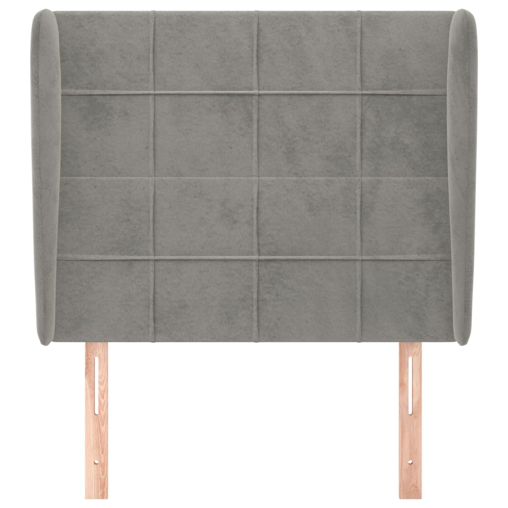 Kopfteil mit Ohren Dunkelblau 93x23x78/88 cm Samt