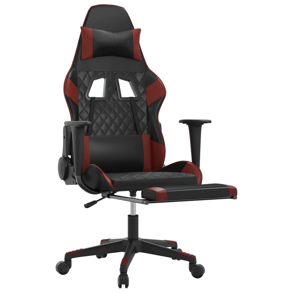 Gaming-Stuhl mit Massagefunktion Schwarz und Blau Kunstleder