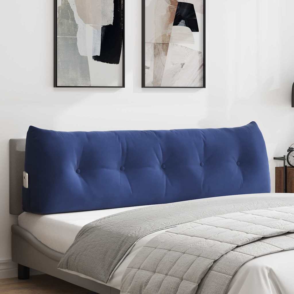 Rückenkissen Blau 45 x 24 x 50 cm Samt