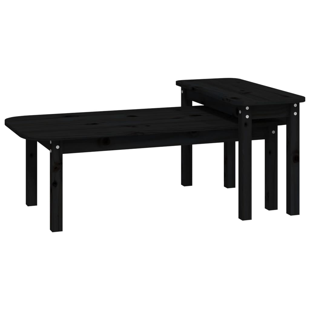 2-tlg. Couchtisch-Set Massivholz Kiefer