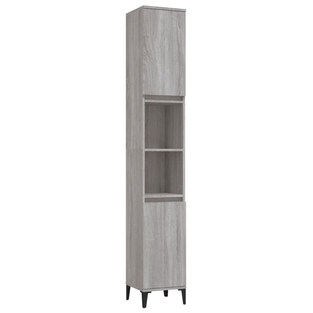 Badschrank Weiß 30x30x190 cm Holzwerkstoff