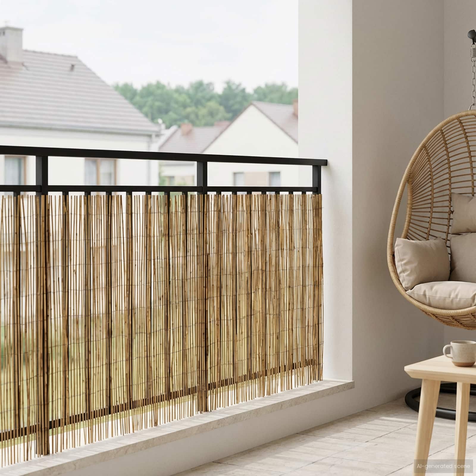 Gartenzaun Karbonisiert 500 x 100 cm Schilf