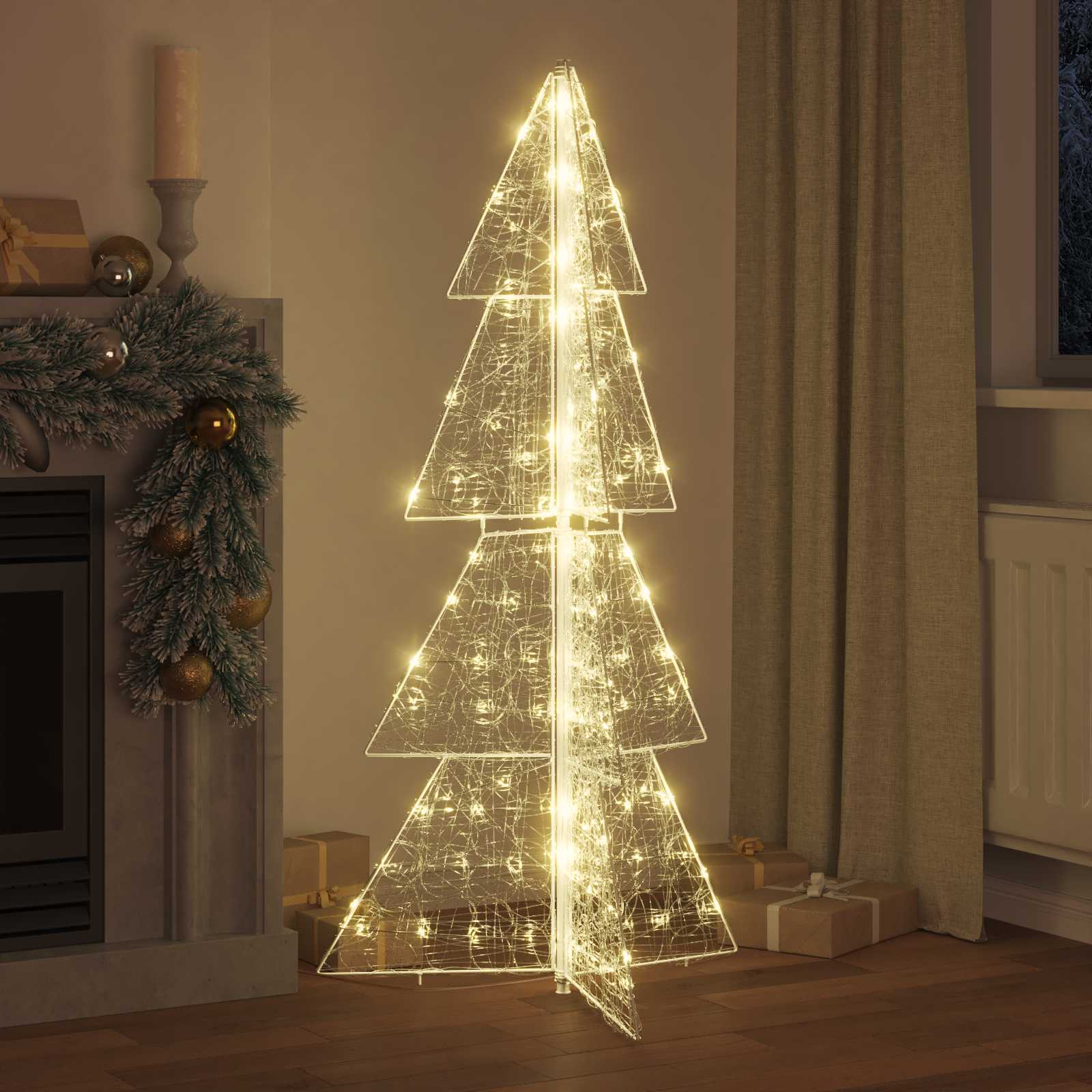 Weihnachtsbaum mit 100 LEDs Warmes Weiß 120 cm Acryl