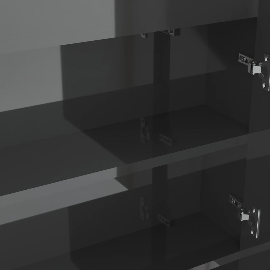 Spiegelschrank fürs Bad 80x15x60 cm Glänzend Schwarz