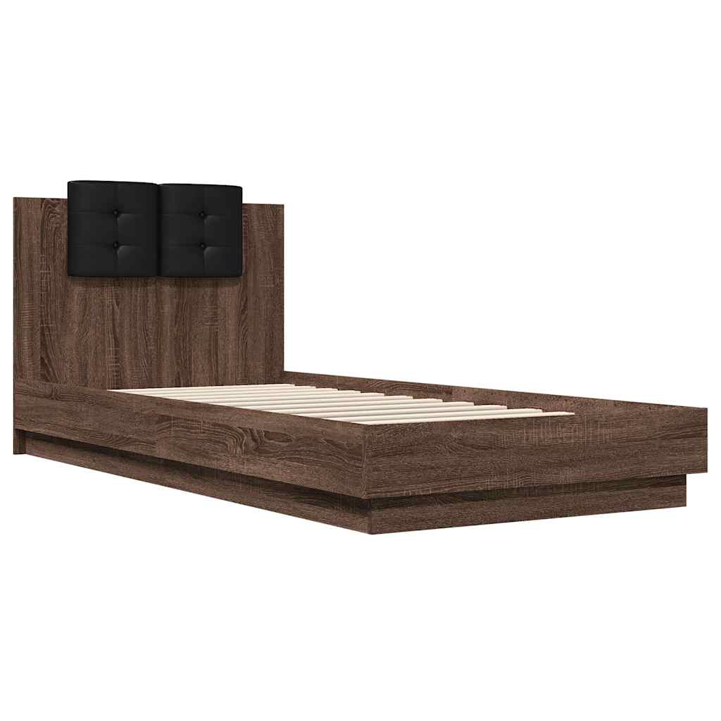 Bettgestell mit Kopfteil Grau Sonoma 180x200 cm Holzwerkstoff