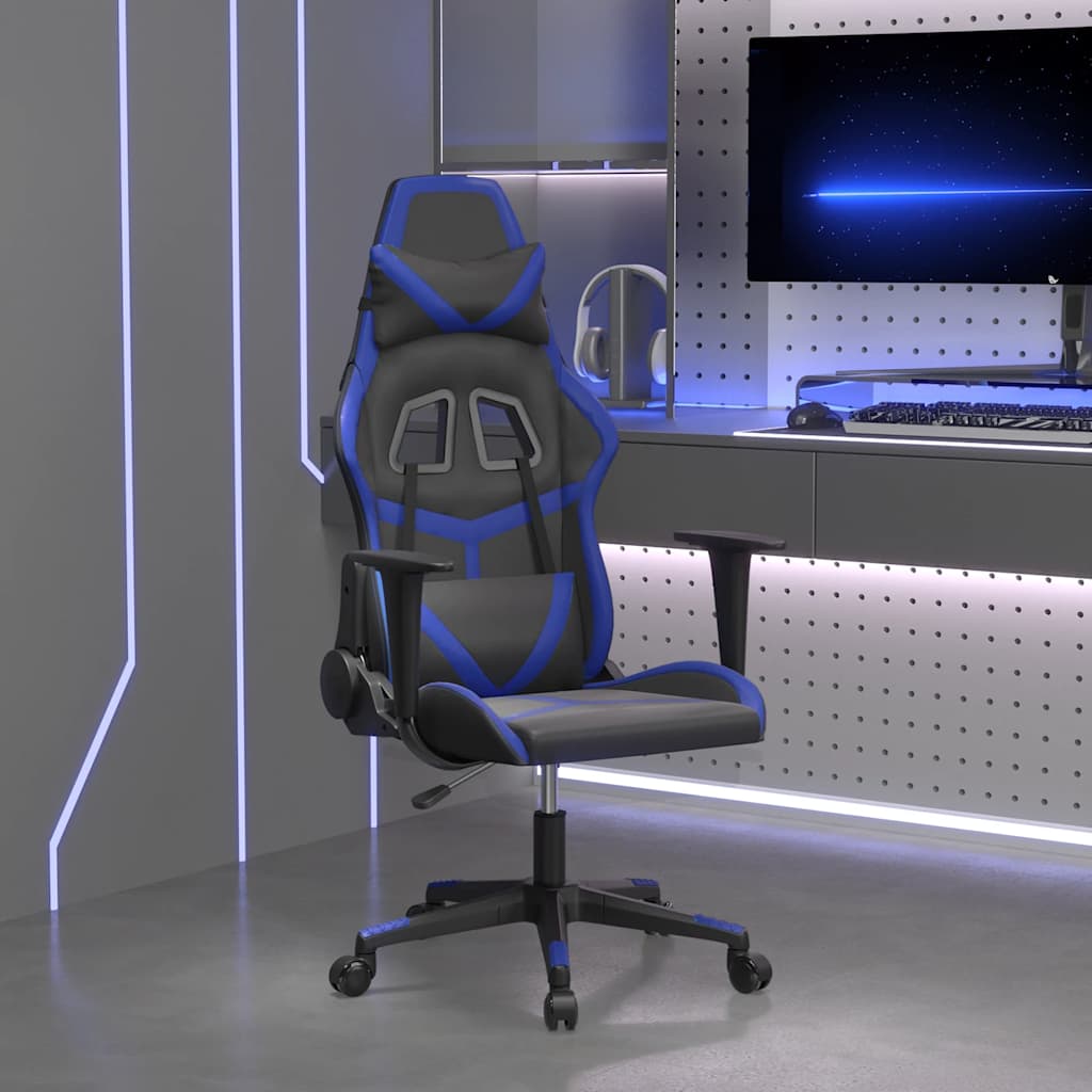 Gaming-Stuhl mit Massagefunktion Schwarz und Grün Kunstleder