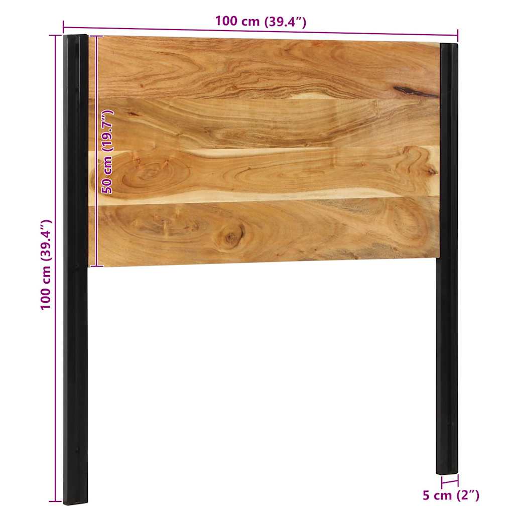 Kopfteil 100 cm Massivholz Mango und Eisen