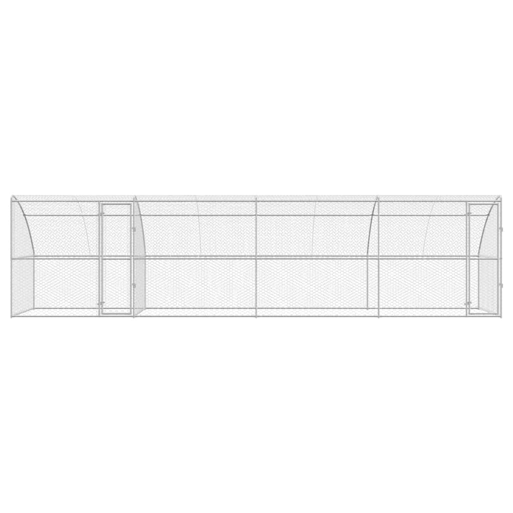 Hundekäfig 2 pcs Silber 4 x 2 x 2 m Verzinkter Stahl