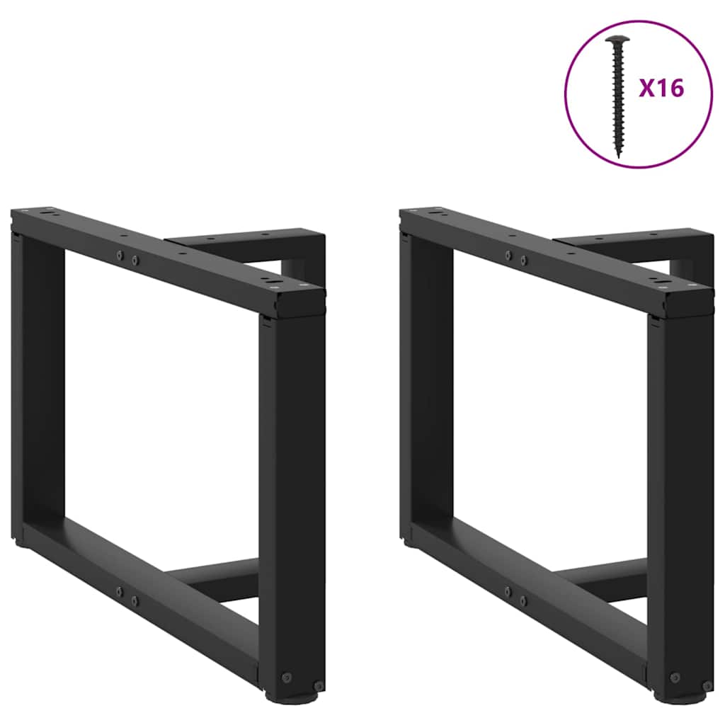 Couchtischbeine T-Form 2 Stk. Schwarz 30x25x(30-31) cm Stahl