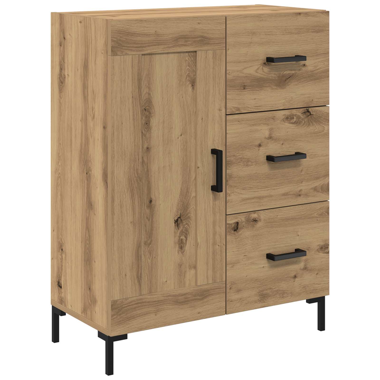 Highboard Hochglanz-Weiß 69,5x34x180 cm Holzwerkstoff