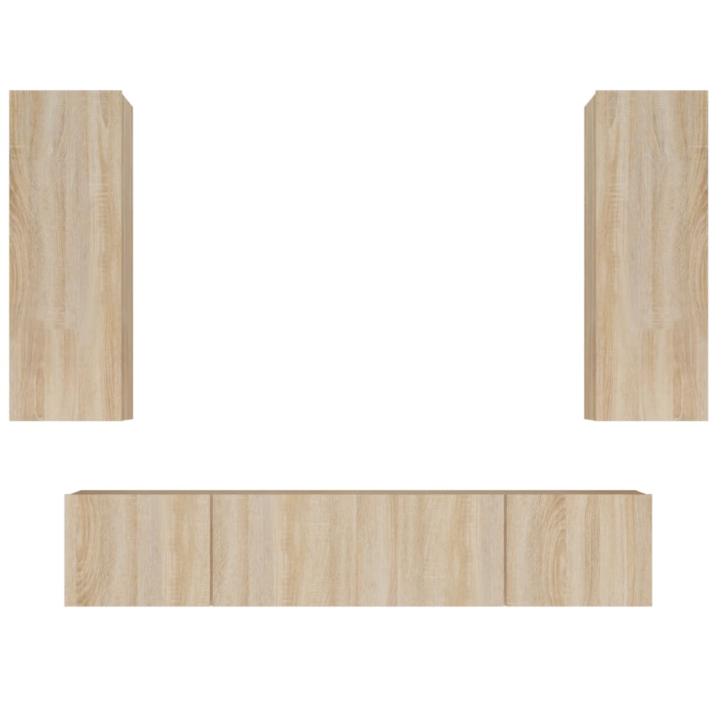 4-tlg. TV-Schrank-Set Weiß Holzwerkstoff
