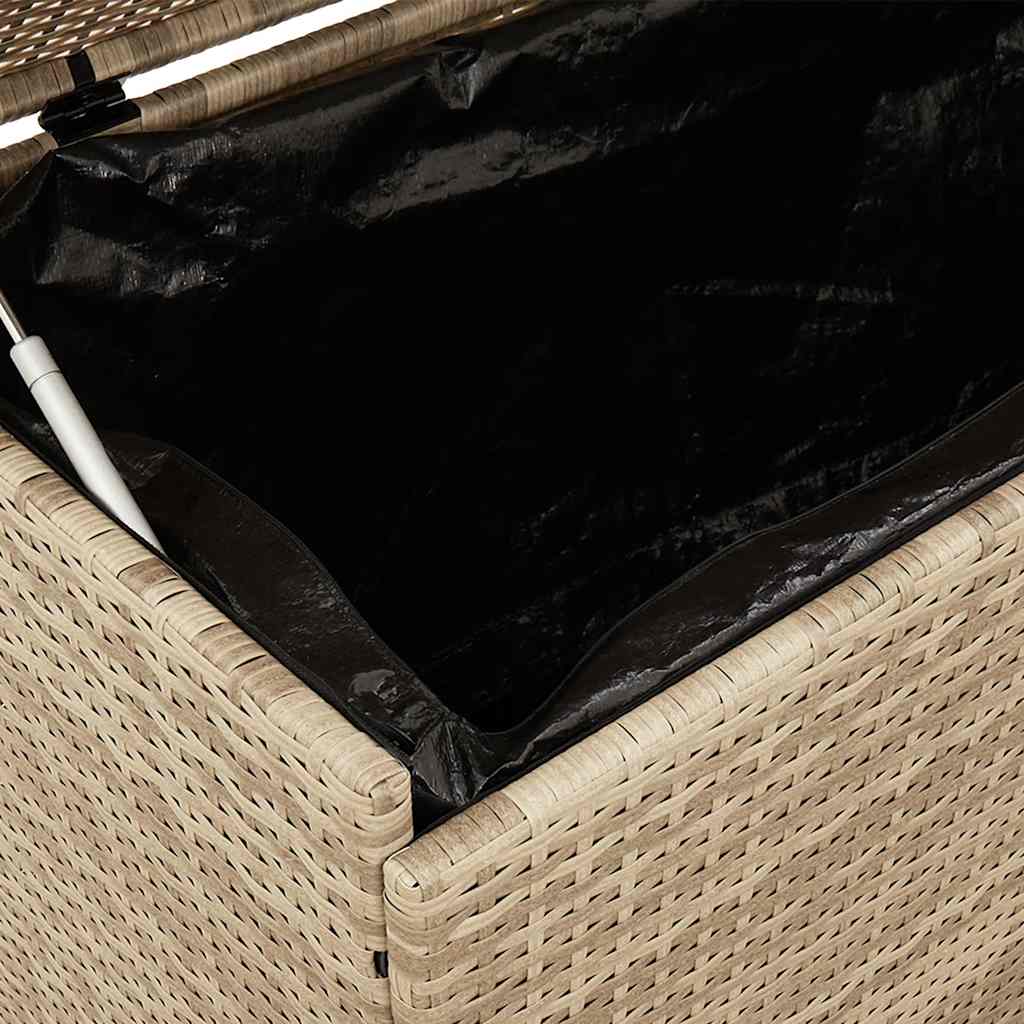 Gartentruhe mit Rollen Schwarz 110x55x73 cm Poly Rattan