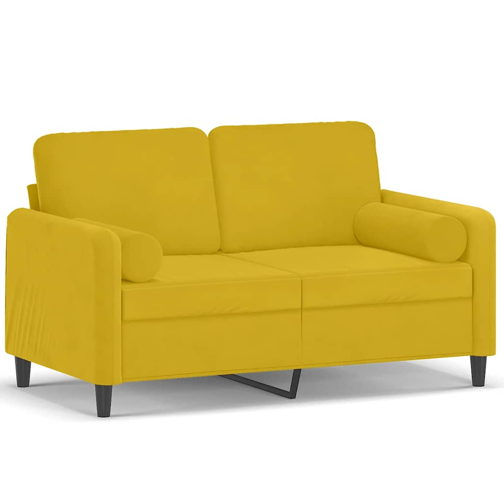 2-Sitzer-Sofa mit Zierkissen Dunkelgrün 120 cm Samt