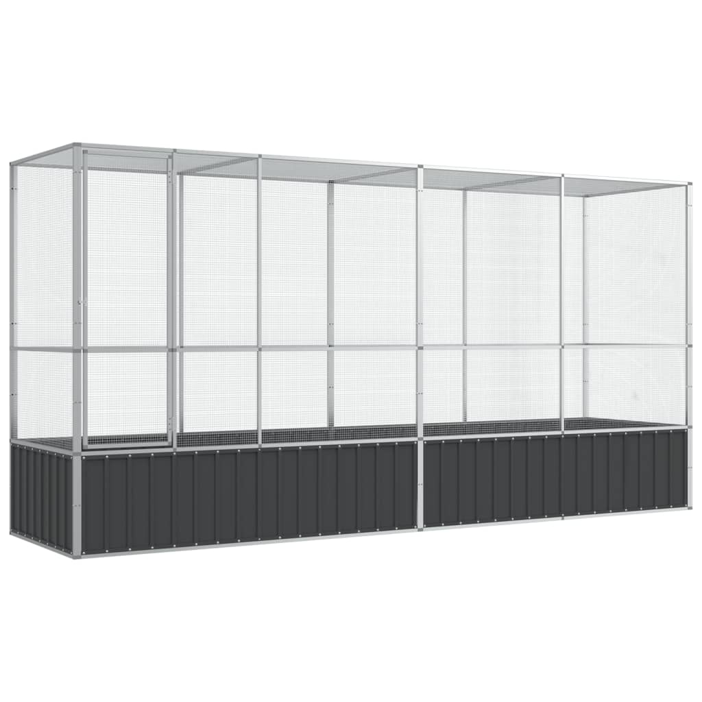 Voliere Silbern 210,5x107x212 cm Stahl
