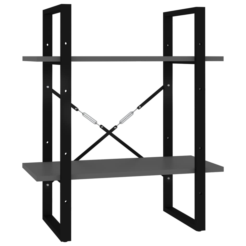 Bücherregal 2 Fächer Weiß 60x30x70 cm Holzwerkstoff