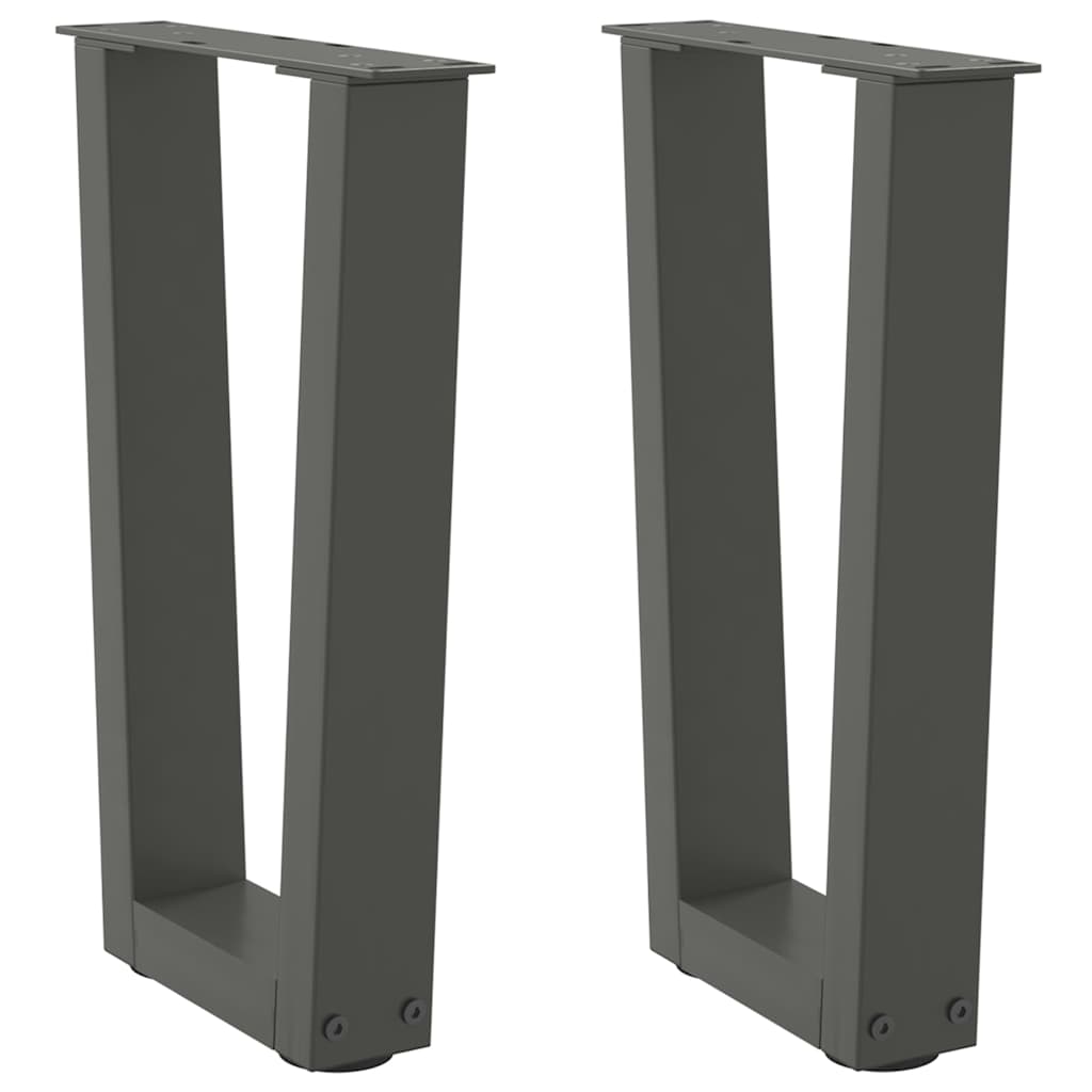 Couchtischbeine V-Form 2 Stück Schwarz 30x(30-31,3) cm Stahl