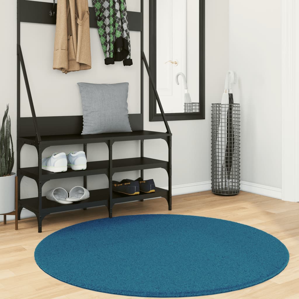 Teppich OVIEDO Kurzflor Anthrazit 120x120 cm